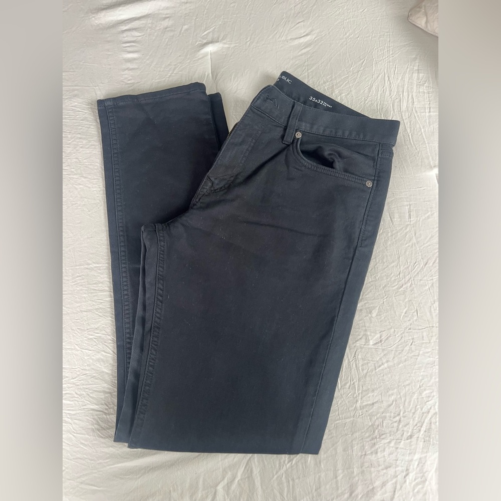 Banana Republic Traveler Man’s Black Jeans Skinny Fit Size 35x32